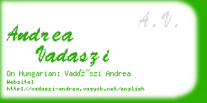 andrea vadaszi business card